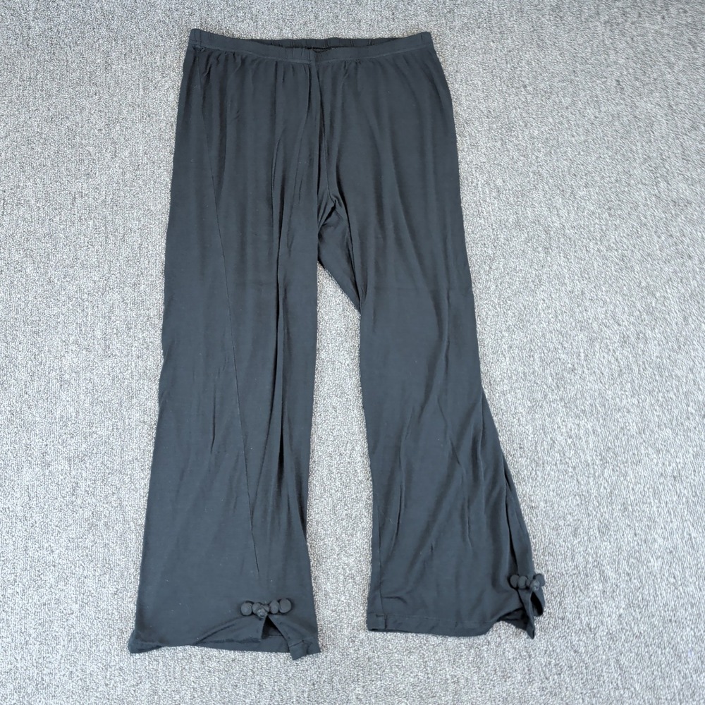DreamSacks Women Lounge Pants XL Bamboo Viscose Black Frog Button Pajama